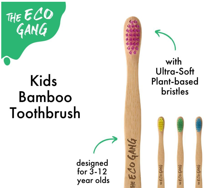 Kids Bamboo Toothbrush - Ultra-Soft - 4 Pack