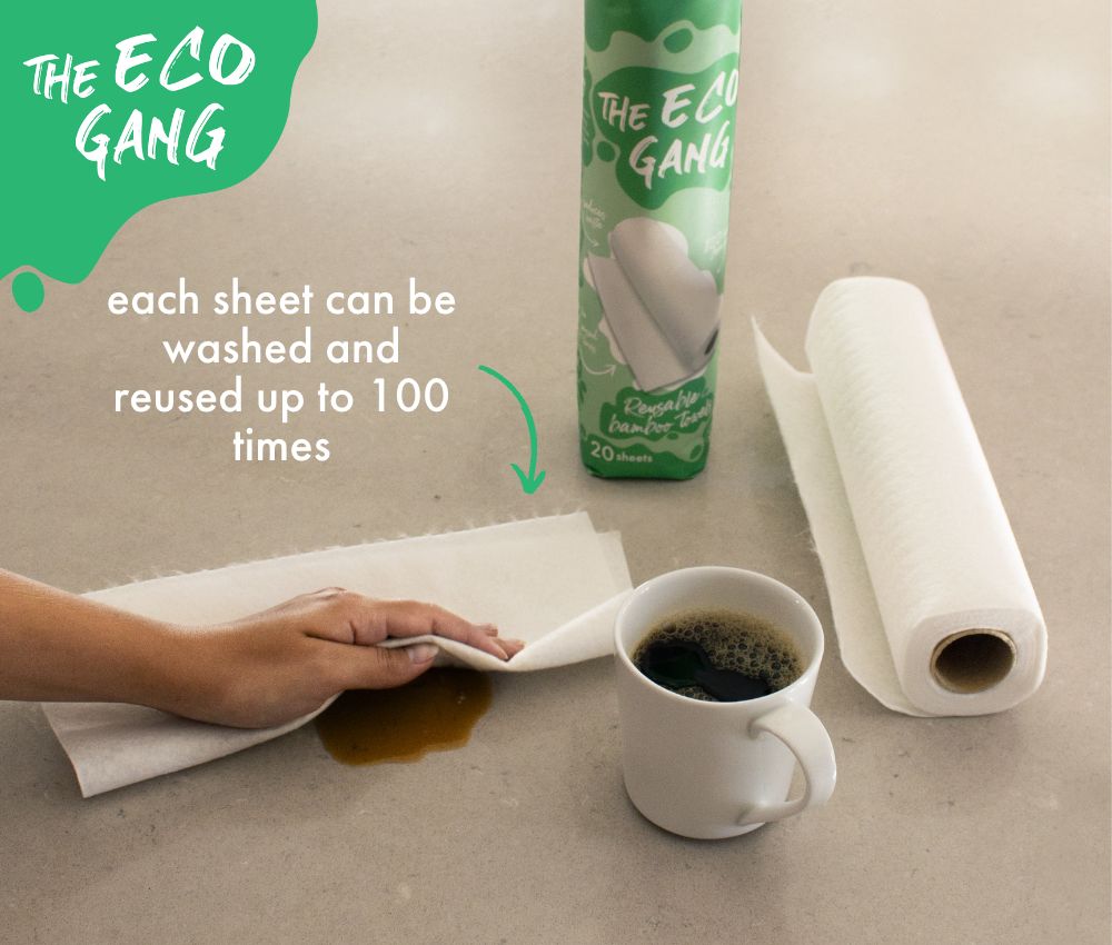 Reusable Bamboo Paper Towels - Roll of 20 Sheets